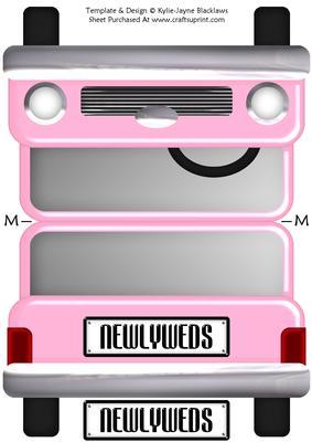 Pink Limousine - Newlyweds - Shaped Card