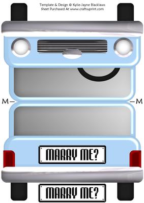 Blue Limousine - Marry Me? - Shaped Card