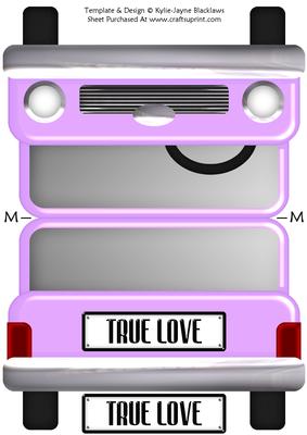 Lilac Limousine - True Love - Shaped Card