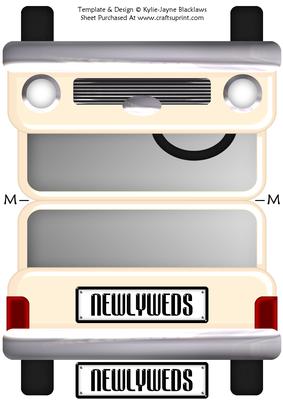 Cream Limousine - Newlyweds - Shaped Card