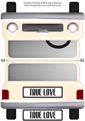 Cream Limousine - True Love - Shaped Card