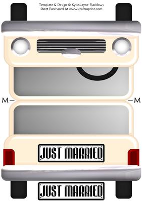 Cream Limousine - Just Married - Shaped Card