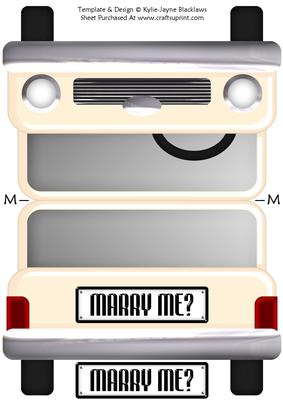 Cream Limousine - Marry Me? - Shaped Card