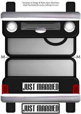 Black Limousine - Just Married - Shaped Card