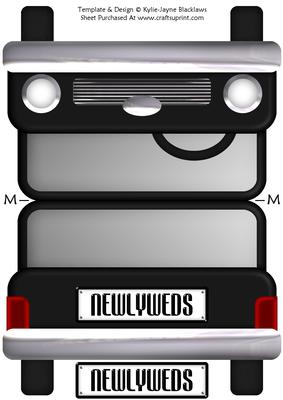 Black Limousine - Newlyweds - Shaped Card