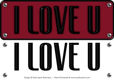 Large Dl - I Love U 1 - 3D Decoupage Card