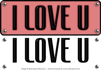 Large Dl - I Love U 2 - 3D Decoupage Card