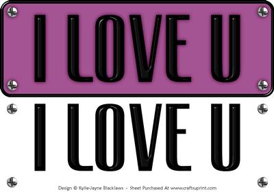 Large Dl - I Love U 3 - 3D Decoupage Card