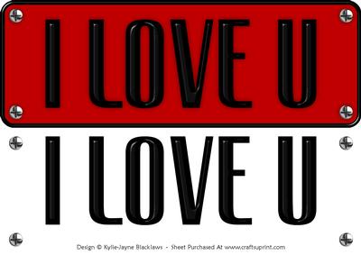Large Dl - I Love U 4 - 3D Decoupage Card
