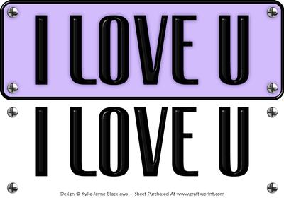Large Dl - I Love U 5 - 3D Decoupage Card