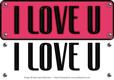 Large Dl - I Love U 6 - 3D Decoupage Card