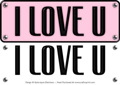 Large Dl - I Love U 7 - 3D Decoupage Card