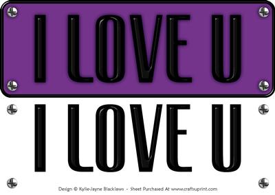 Large Dl - I Love U 8 - 3D Decoupage Card