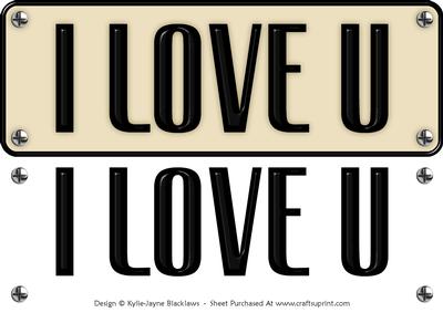 Large Dl - I Love U 9 - 3D Decoupage Card