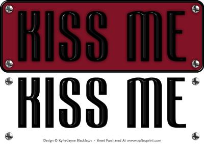 Large Dl - Kiss Me 1 - 3D Decoupage Card