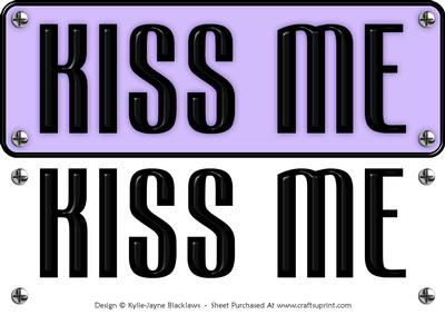 Large Dl - Kiss Me 5 - 3D Decoupage Card