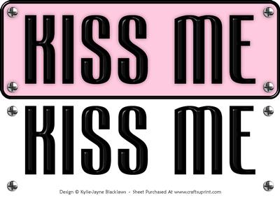 Large Dl - Kiss Me 7 - 3D Decoupage Card