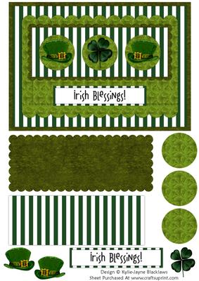 St. Patrick's 1 - Irish Blessings Decoupage Card