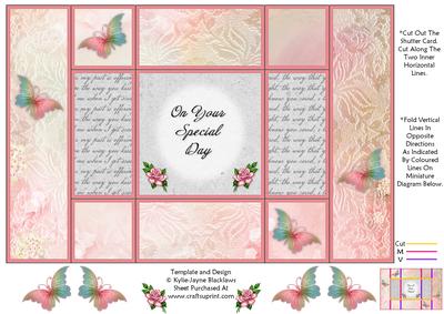 Fantasy Butterfly 4 - on Your Special Day - Tri Shutter Card