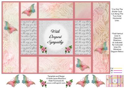 Fantasy Butterfly 4 - Deepest Sympathy - Tri Shutter Card