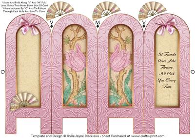 Vintage Floral 1b - Friends - Folded Screen Card