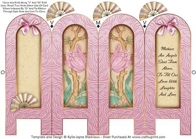 Vintage Floral 1c - Mothers - Folded Screen Card