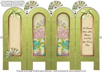 Vintage Floral 2b - Friends - Folded Screen Card