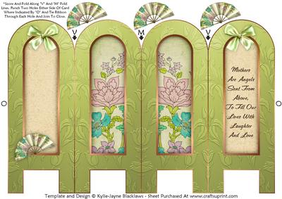Vintage Floral 2c - Mothers - Folded Screen Card