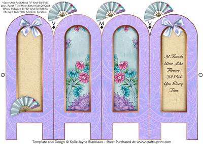 Vintage Floral 3b - Friends - Folded Screen Card