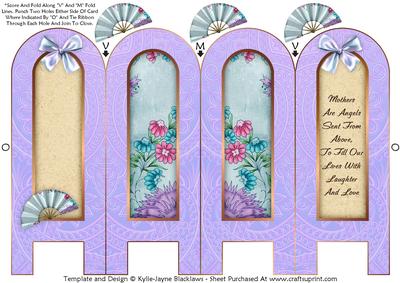 Vintage Floral 3c - Mothers - Folded Screen Card