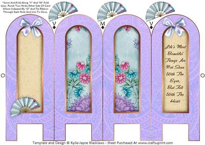 Vintage Floral 3D - Life - Folded Screen Card