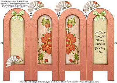Vintage Floral 4b - Friends - Folded Screen Card