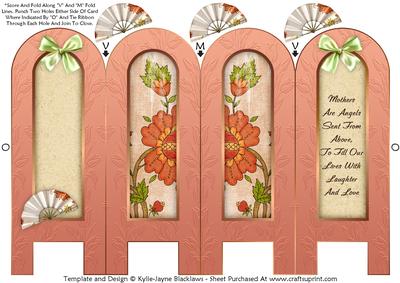 Vintage Floral 4c - Mothers - Folded Screen Card