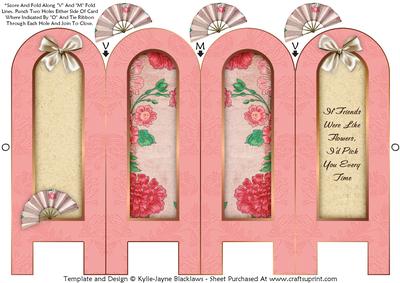 Vintage Floral 7b - Friends - Folded Screen Card