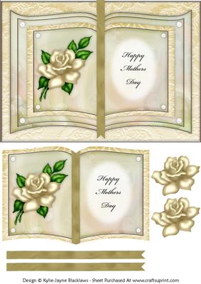 Cream Rose - Happy Mothers Day - Book Sheet
