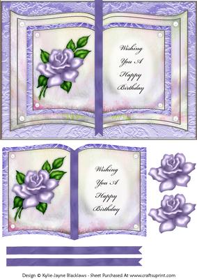 Lavender Rose - Wishing You a Happy Birthday - Book Sheet