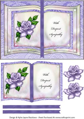 Lavender Rose - with Deepest Sympathy - Book Sheet