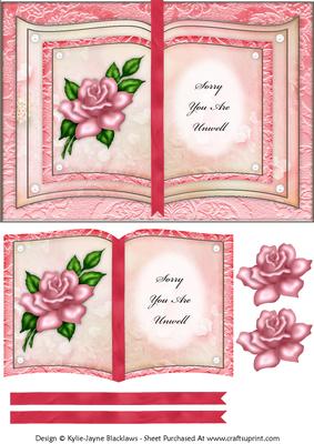 Pink Rose - Sorry You Are Unwell - Book Sheet