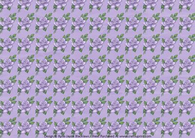 Lavender Rose Treat Basket Backing Paper 1c - Landscape