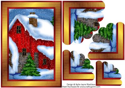 Winter Scene 1 - Scalloped Pyramid Card