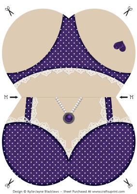 Lingerie - Purple - Shaped Card