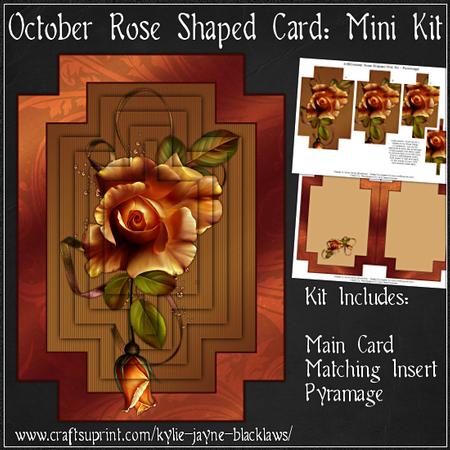 October Rose Shaped Card Mini Kit