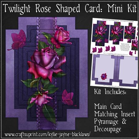 Twilight Rose Shaped Card Mini Kit