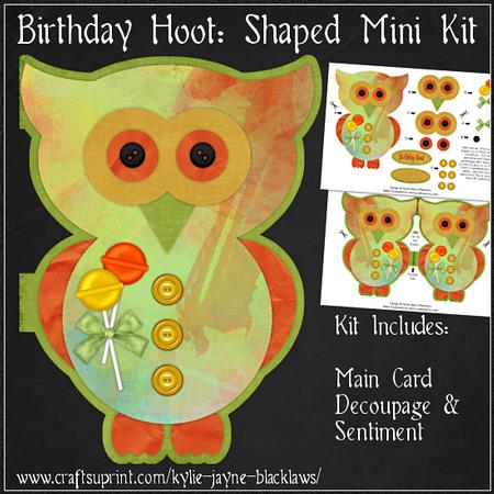 Birthday Hoot Shaped Card Mini Kit