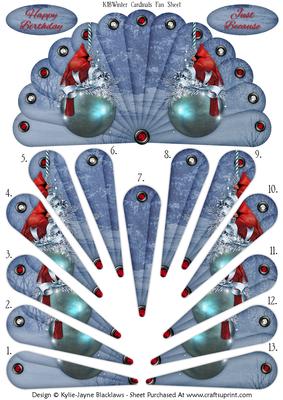 Winter Cardinals - Happy Birthday - Just Because - Fan Sheet