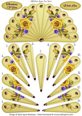Yellow Roses - Thinking of You - with Love - Fan Sheet