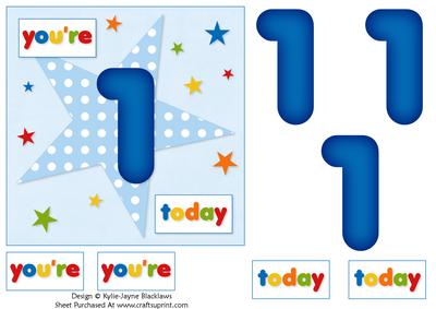 Boys Starry 1st Birthday Quick Card