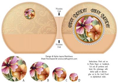 Apricot Fleurs Pyramage - Happy Birthday