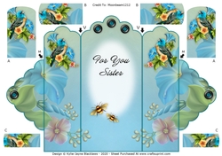 Winged Friends - For You Sister - Scallop Top Tri Fold Card