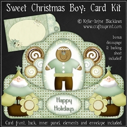 Sweet Christmas Boy - Push n Pull Card Kit